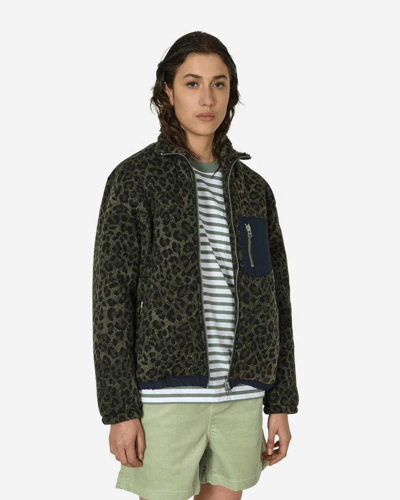 Brain Dead Leopard Reverse Sherpa Jacket Olive 1