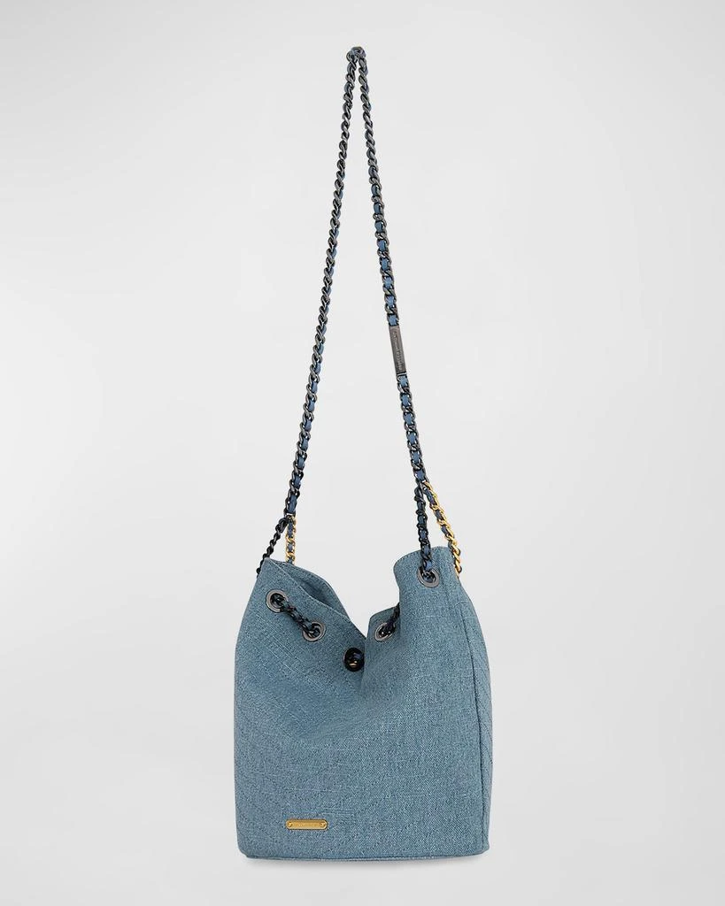 Rebecca Minkoff Chain Drawstring Denim Bucket Bag 3