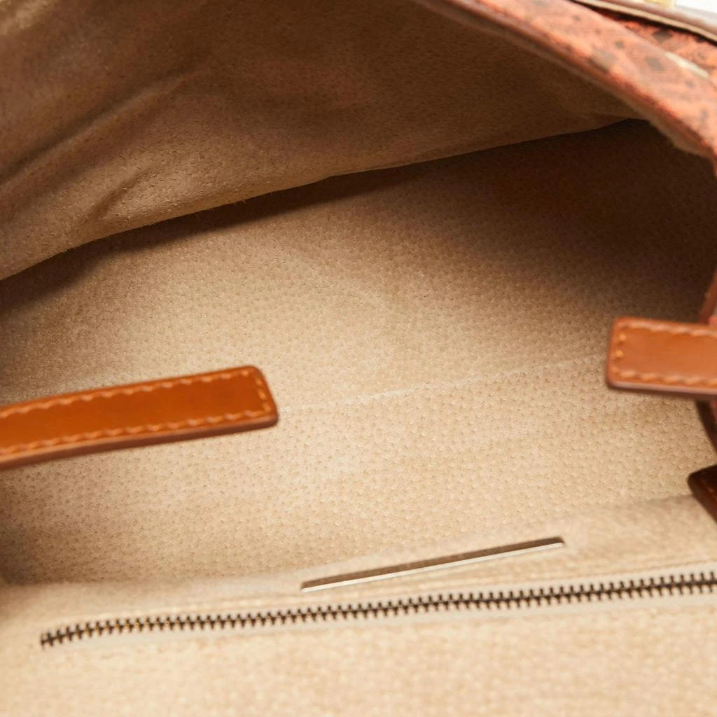 Gianfranco Ferre Gianfranco Ferre Brown Jacquard Fabric and Leather Flap Satchel 16