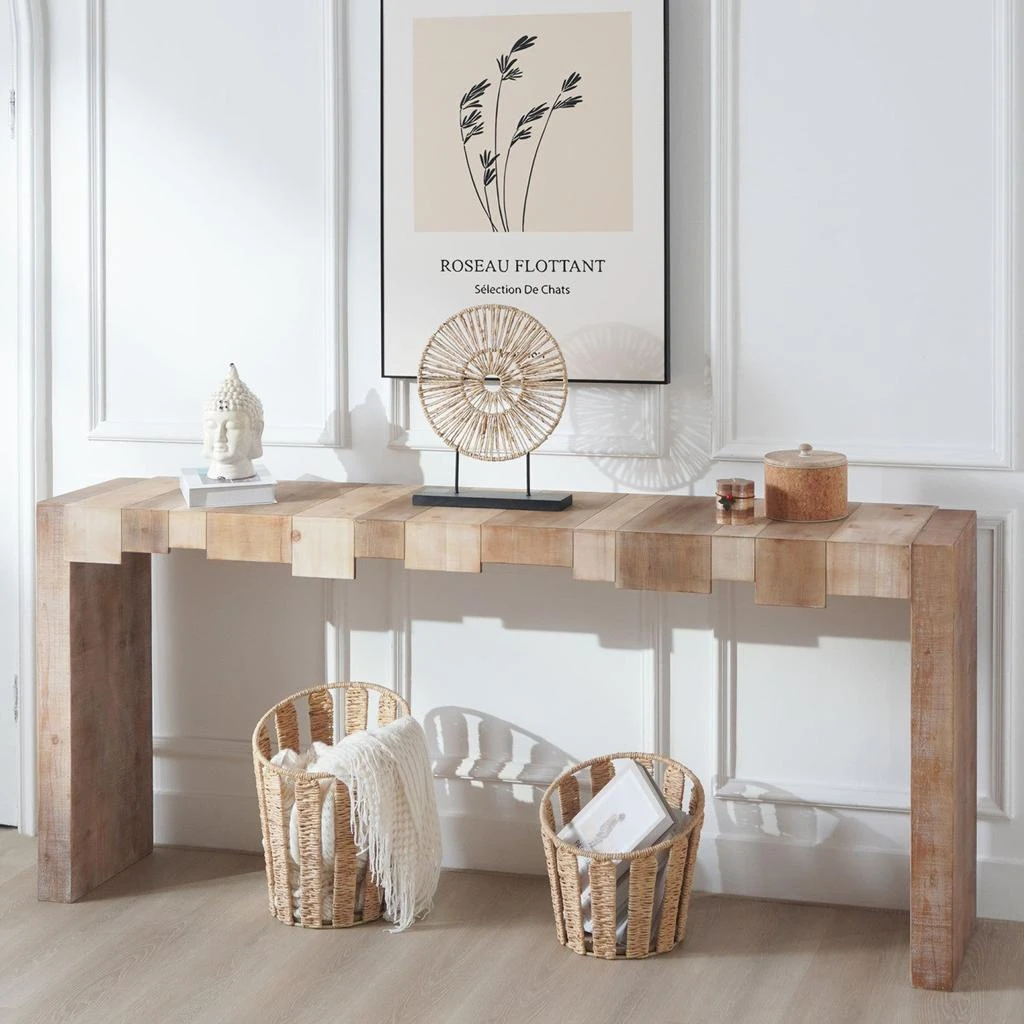 Streamdale Furniture Streamdale Rustic Modern Manufactured Wood Console Table with Step-Block Design 5