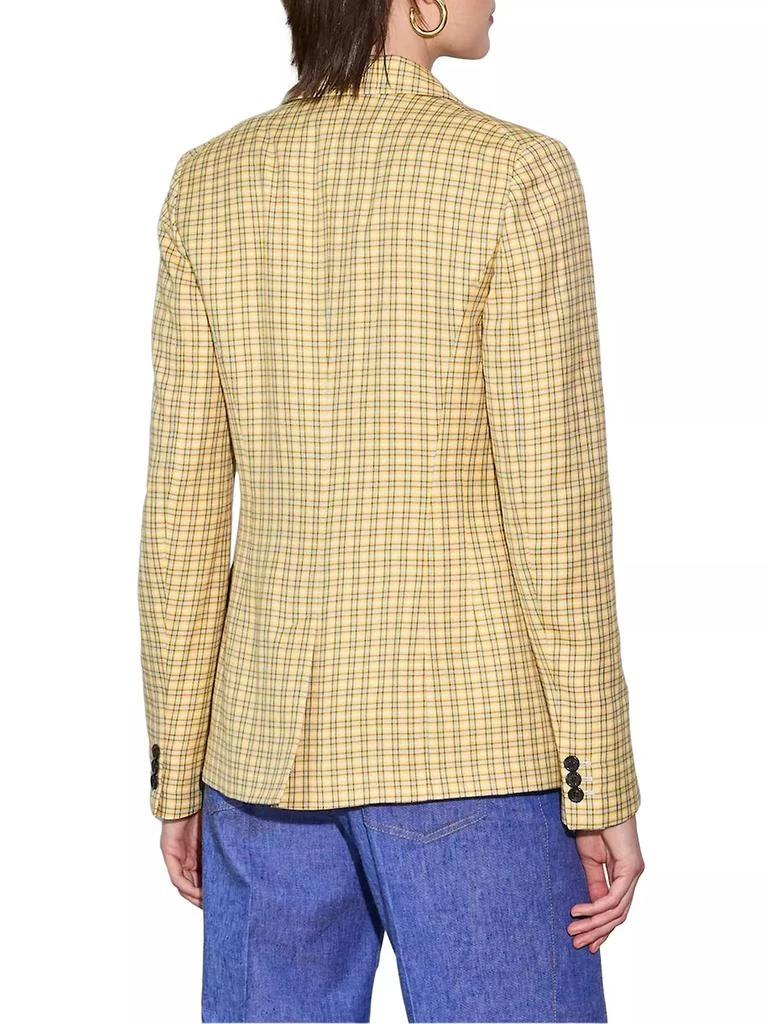 Callas Milano James - Classic One Button Checkered Plaid Blazer 3