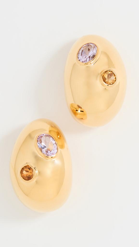 Lizzie Fortunato Mini Arp Earrings In Studded Gold