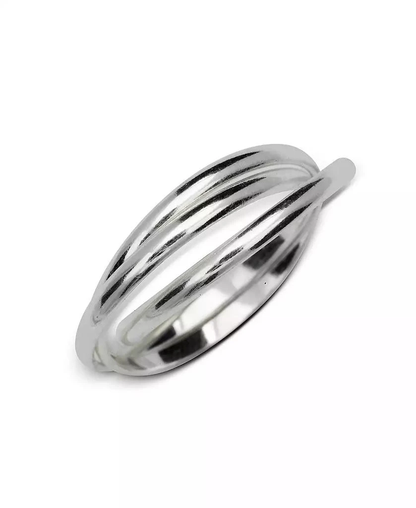 Curata Jewelry 925 Sterling Silver Unisex 6mm Polished Intertwining Rolling Ring Sizes 4-