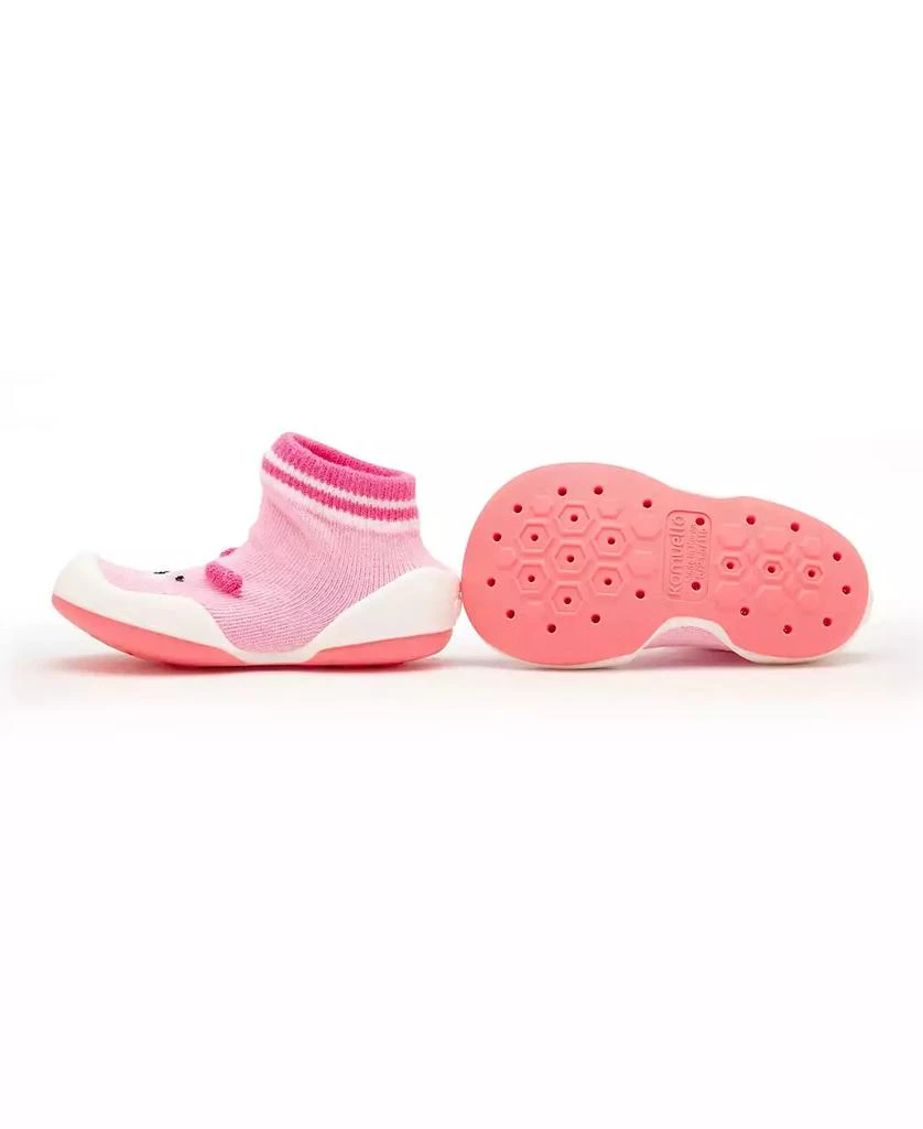 Komuello Infant Girl First Walk Sock Shoes Piglet Pink 2