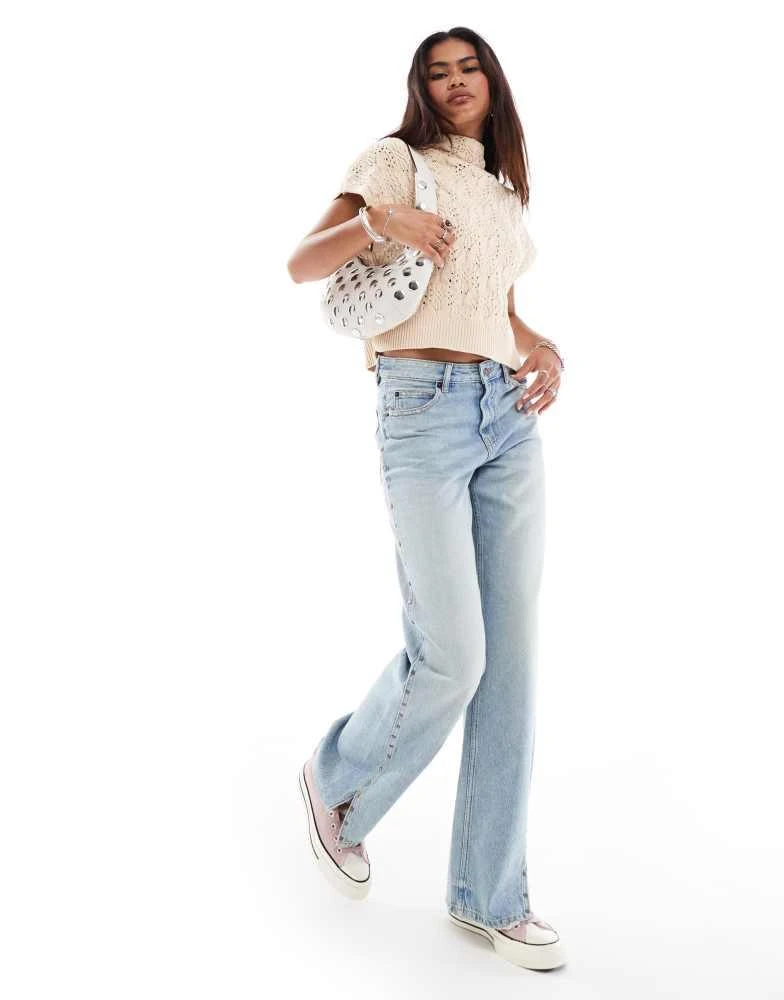 Free People Free People high neck pointelle sleeveless jumper in neutral 4