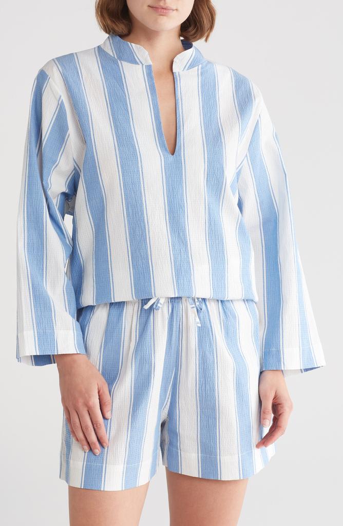Desmond & Dempsey Feluka Stripe Stretch Cotton Short Pajamas
