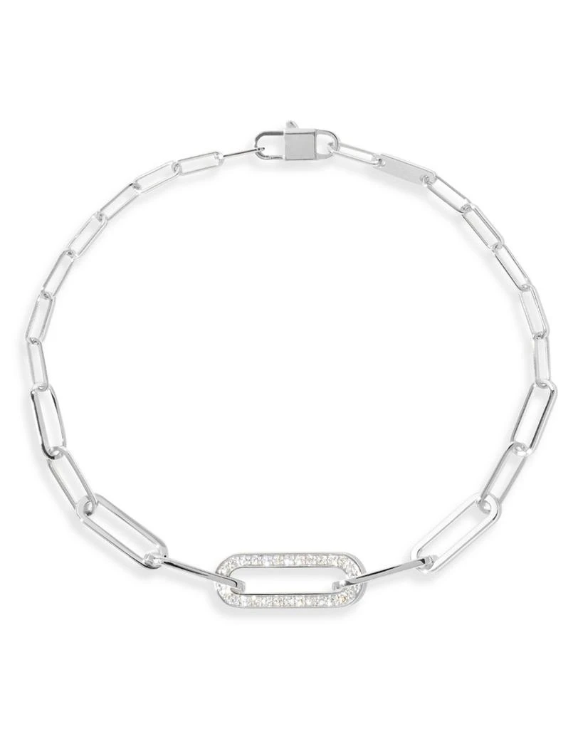 Dinh Van 18K White Gold Maillon Diamond Pavé Small Link Bracelet 1