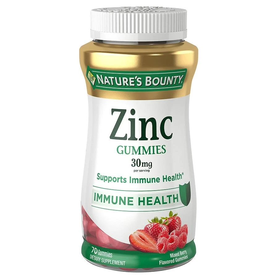 Nature's Bounty Immune Support Zinc Gummies 30mg Mixed Berry 1