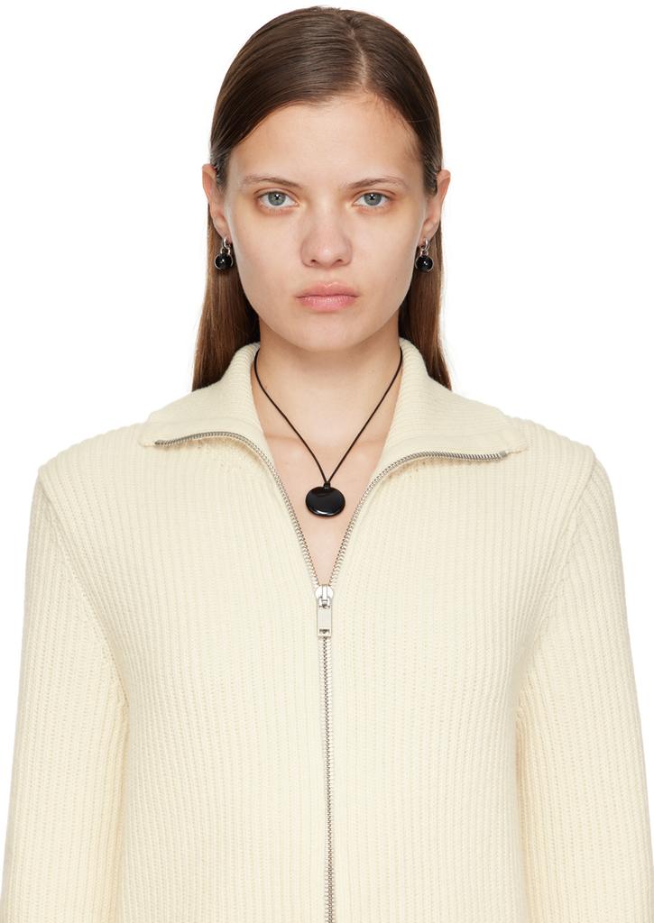 Sophie Buhai Black Small Full Moon Pendant Necklace