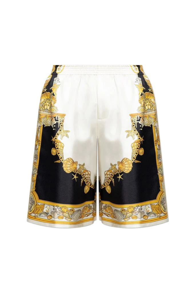 Versace Versace Coral Theatre Printed Elastic-Waist Shorts from Cettire