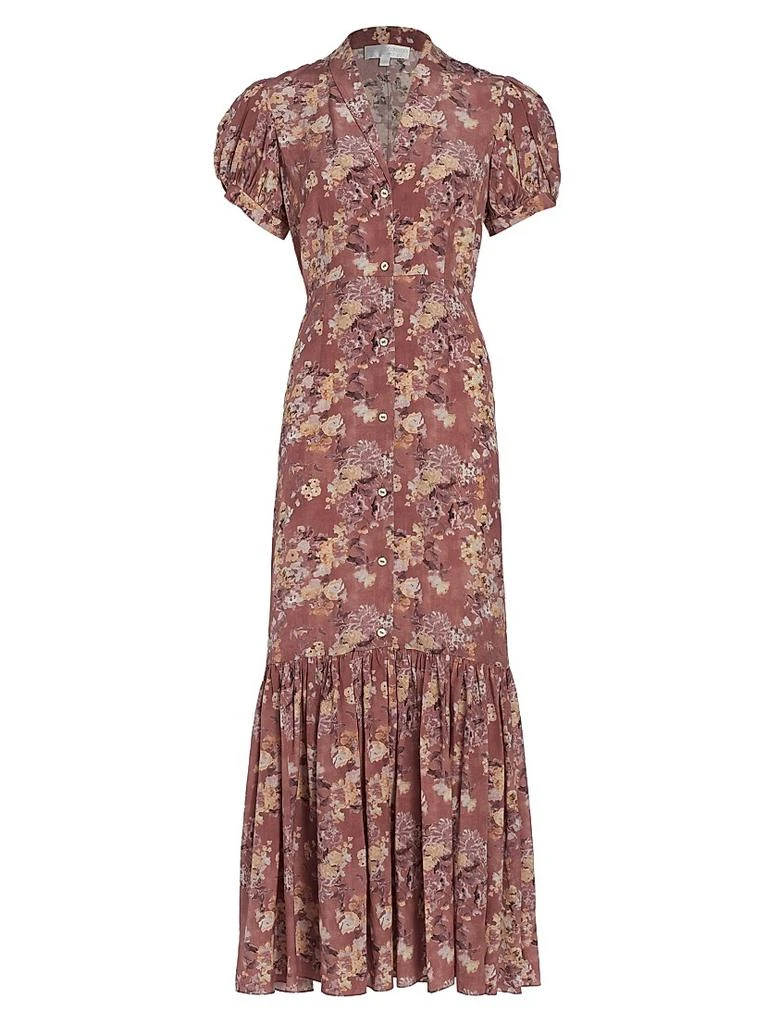CAROLINE CONSTAS Nancy Floral Puff-Sleeve Maxi Dress 1