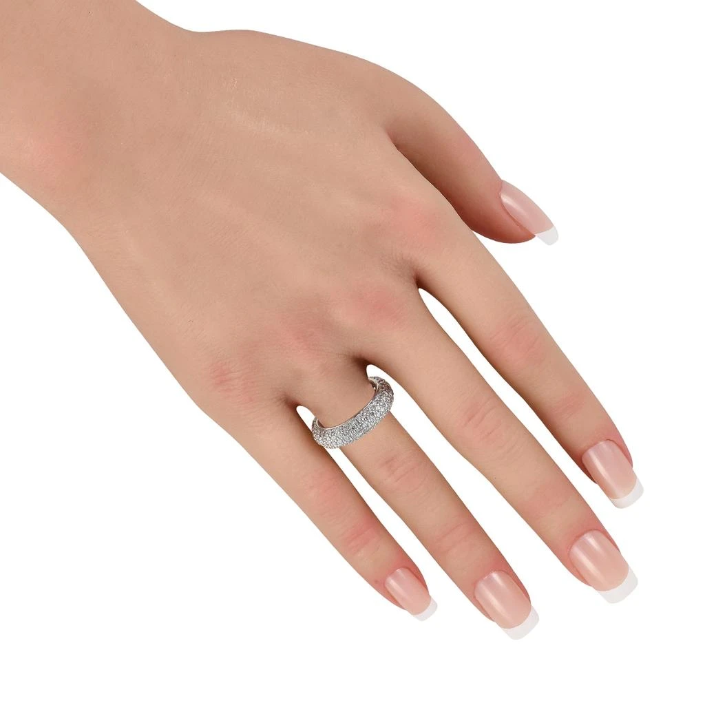 LB Exclusive 18K White Gold 3.50 ct Diamond Pave Eternity Ring MF16-012026 3