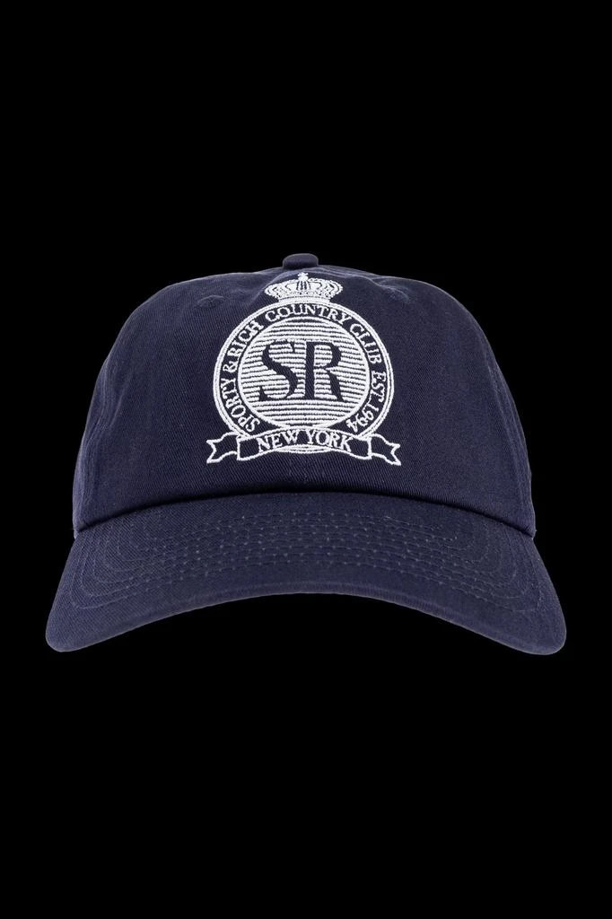 Sporty & Rich Sporty & Rich Logo Detailed Curved Peak Cap 1