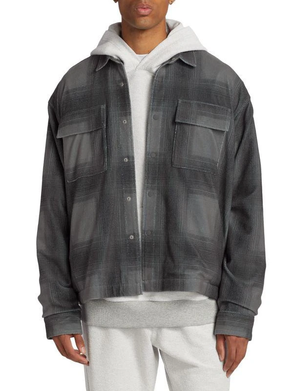 Stampd Cropped Plaid Button-Up Shirt 1