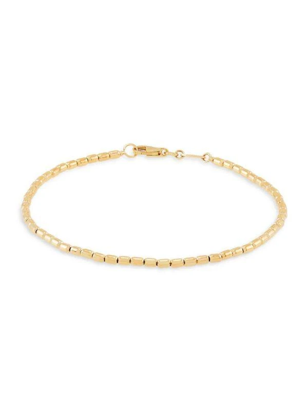 Saks Fifth Avenue 14K Yellow Gold Cube Link Bracelet 1