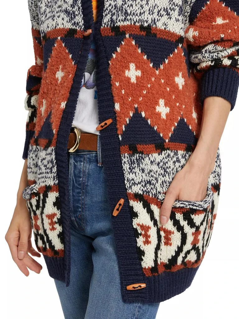 MOTHER The Long Drop Abstract Alpaca-Blend Cardigan 6