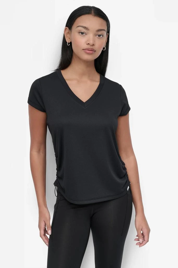 DKNY RUCHED TECH-MESH PERFORMANCE TEE 1