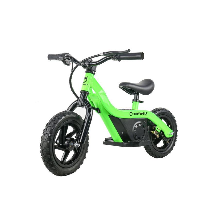 KIDYWOLF Logo electric balance bike in green
