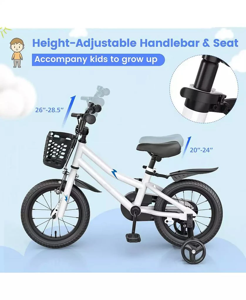 Mecale Kids Bike Adjustable with 2 Training Wheels 3