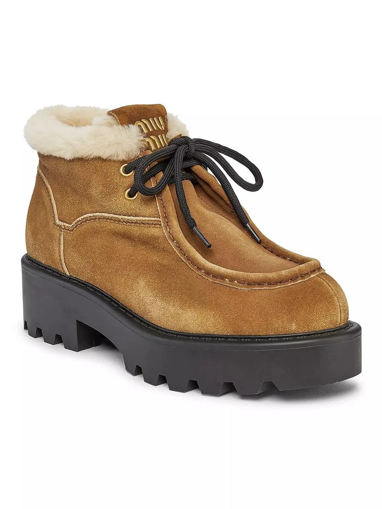 Miu Miu Shearling Wallaby Leather Booties 2