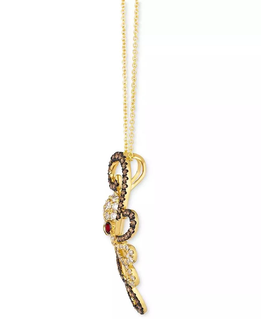 Le Vian Chocolate Diamond 
Nude Diamond (7/8 ct. t.w.) 
Passion Ruby (1/20 ct .t.w.) Octopus 20" Adjustable Pendant Necklace in 14k Gold 2