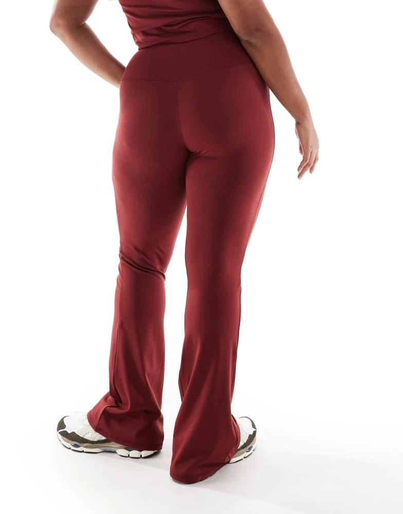 ASOS 4505 Curve Icon soft touch slim kick flare legging in burgundy 4
