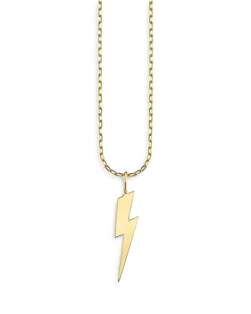 Sydney Evan 14K Yellow Gold Pure Lightning Bolt Pendant Necklace, 16" 1