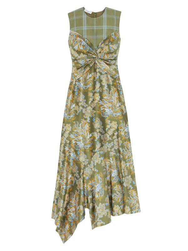 Lafayette 148 New York Patchwork Asymmetric Midi Dress 1
