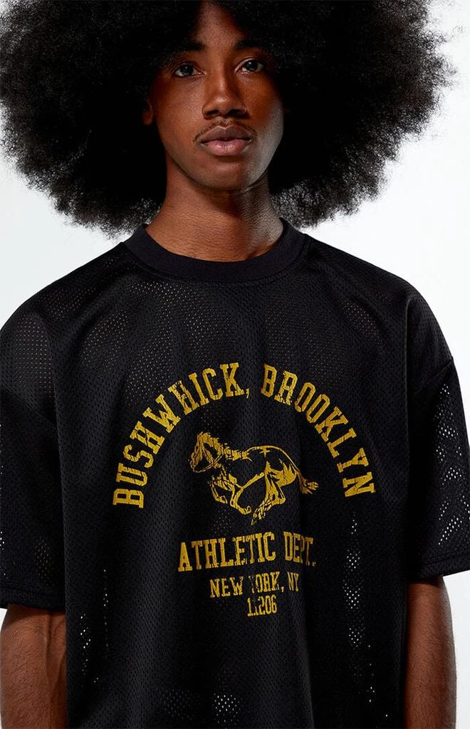 PacSun Black Leagues Mesh Boxy Cropped Jersey T-Shirt 1