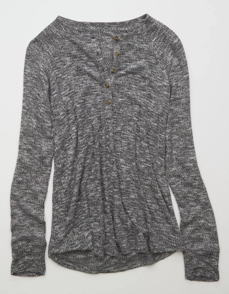 AE AE Plush Long-Sleeve Henley T-Shirt 1