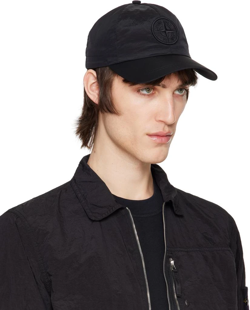 Stone Island Black Nylon Metal ECONYL Cap 2