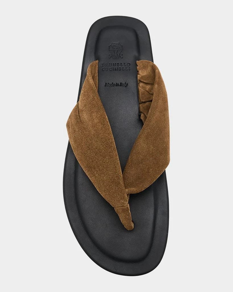Brunello Cucinelli Suede Thong Sandals 6
