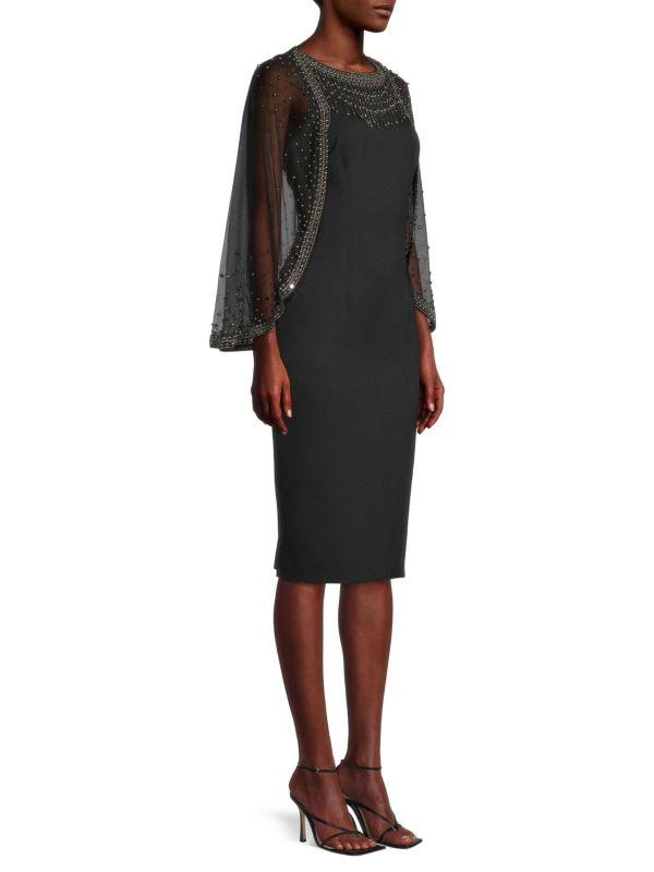 Aidan Mattox Beaded Column Midi Dress 3