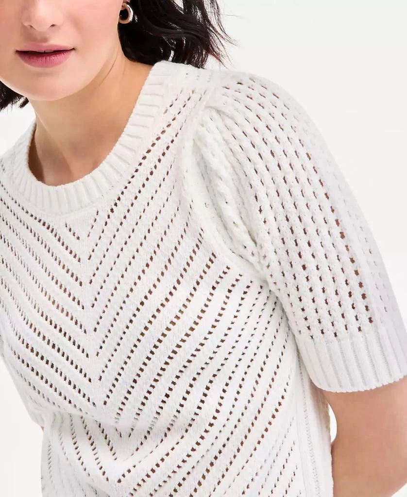 On 34th Women's Diagonal-Knit Puff-Sleeve Sweater, Exclusively at Macy's 3