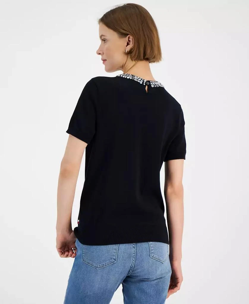 Tommy Hilfiger Women's Rhinestone Crewneck Top 2