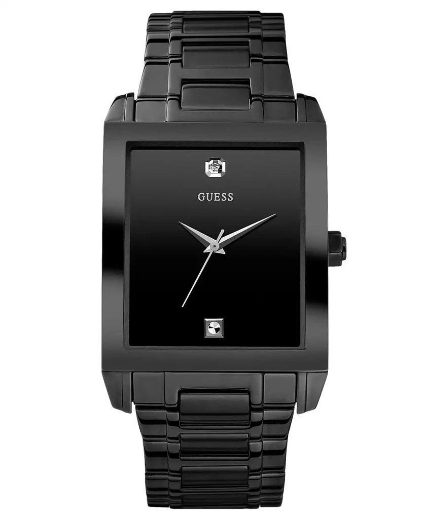 GUESS Watch, Men's Diamond Accent Black Ion Plated Stainless Steel Bracelet 41x37mm U12557G1 1