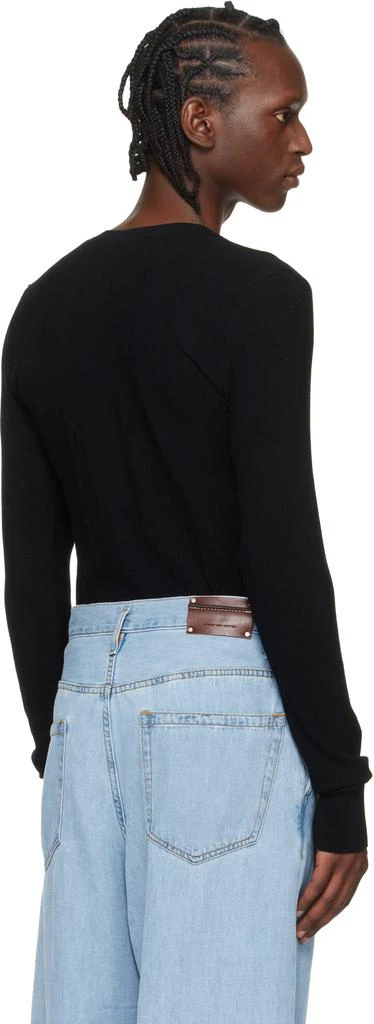 Dries Van Noten Black Rib-Knit Henley 3