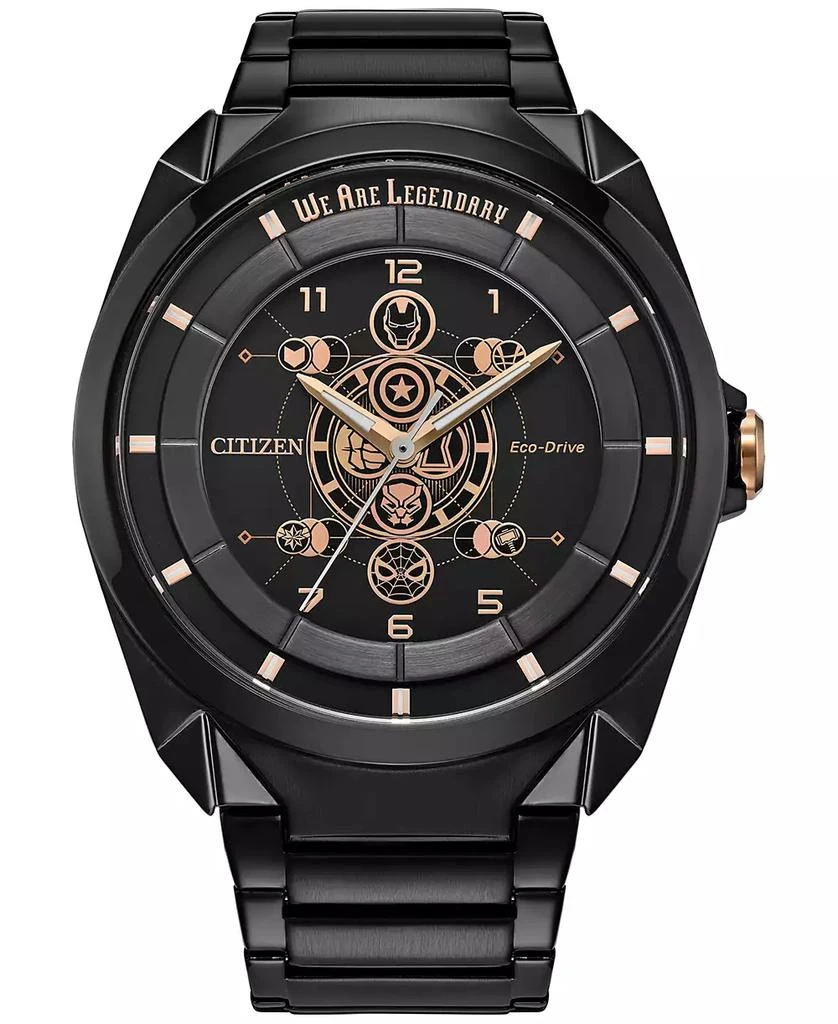 Citizen Eco-Drive Men's Marvel Legends 85th Anniversary Black-Tone Stainless Steel Bracelet Watch 43mm Boxed Set 2
