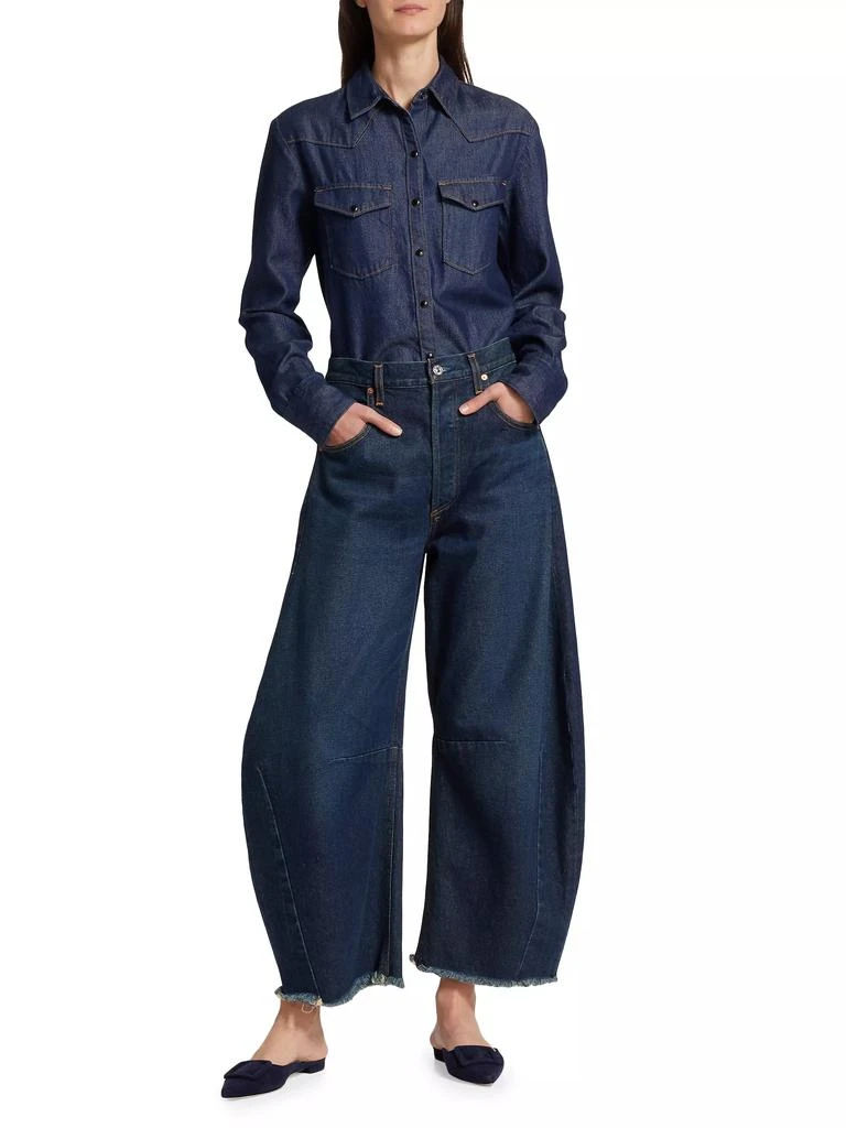 Citizens of Humanity Horseshoe Wide-Leg Frayed Jeans 2