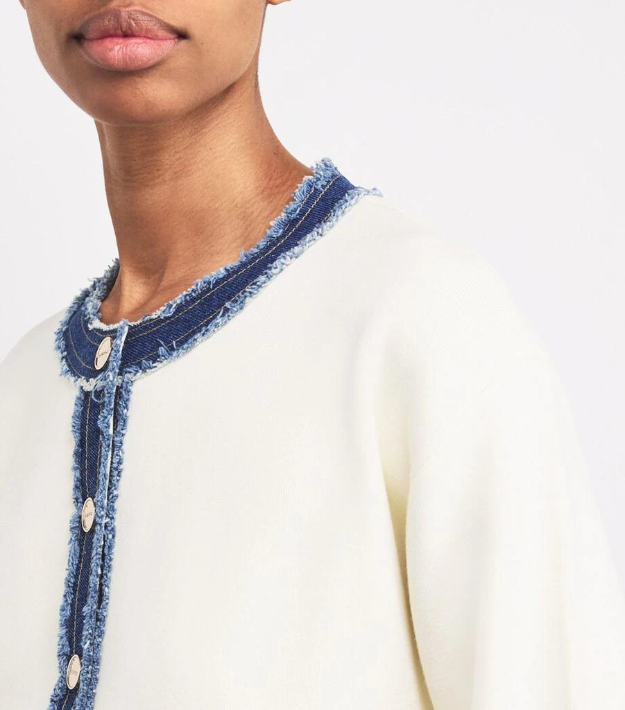 Sandro Paris Knit Denim-Trim Jacket 6