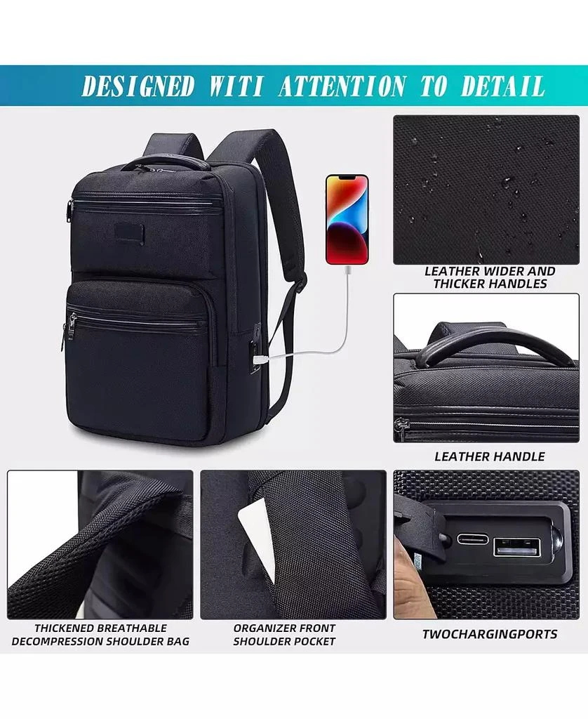 Urbanmax 15.6 Inch Lightweight Laptop Backpack - Water-Resistant Unisex Bag for Daily Commute & Travel 6