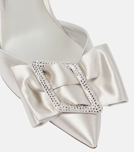 Rene Caovilla Bow-embellished satin slingback pumps 6