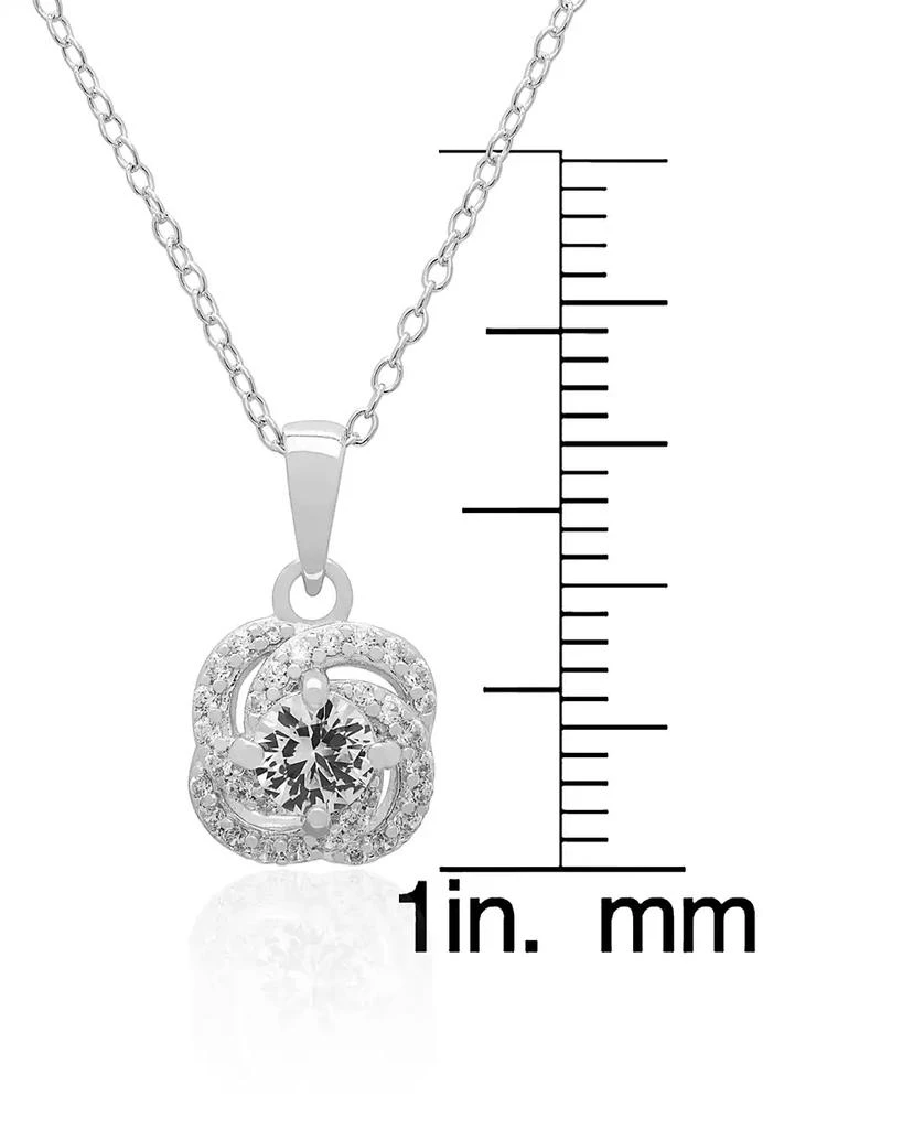 Macy
s Lab Grown White Sapphire (2-3/4 ct. t.w.) Love Knot Pendant Necklace
Earrings in Sterling Silver, 2-Piece Set 2