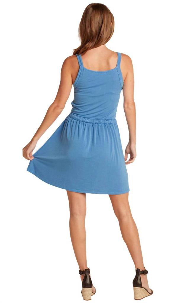 Red Haute Apron Sundress In Pacific Blue