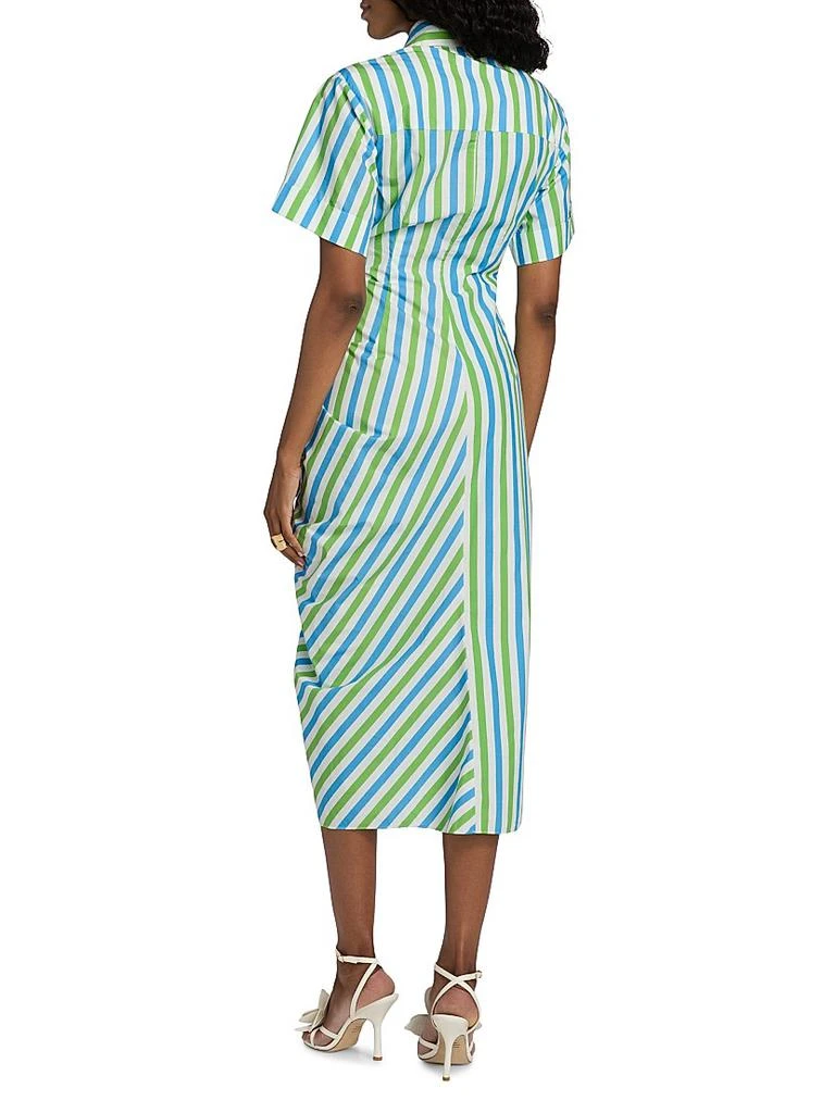 Rosie Assoulin Striped Gathered Ruffle Shirtdress 5