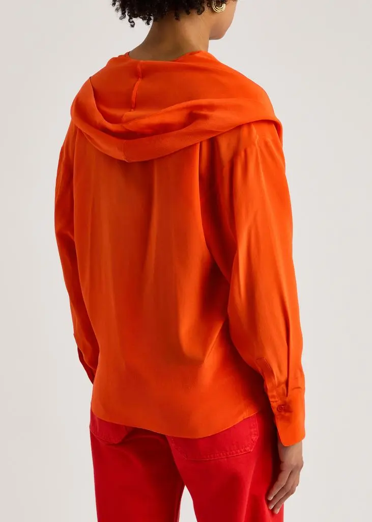 PETAR PETROV The Soul hooded silk-chiffon wrap blouse 3