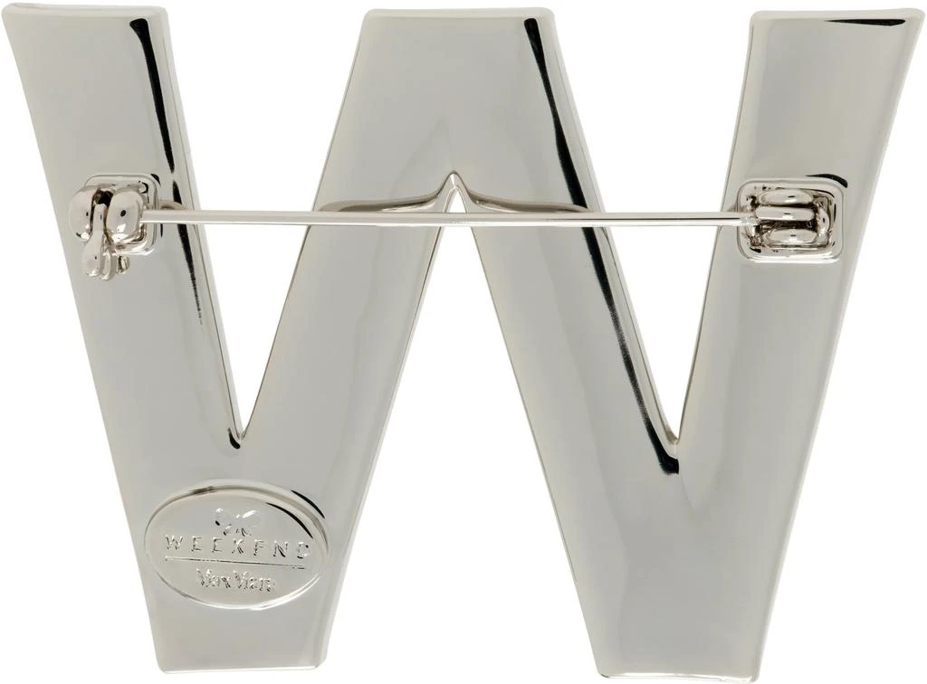 Weekend Max Mara Silver 
White Carella Brooch 2