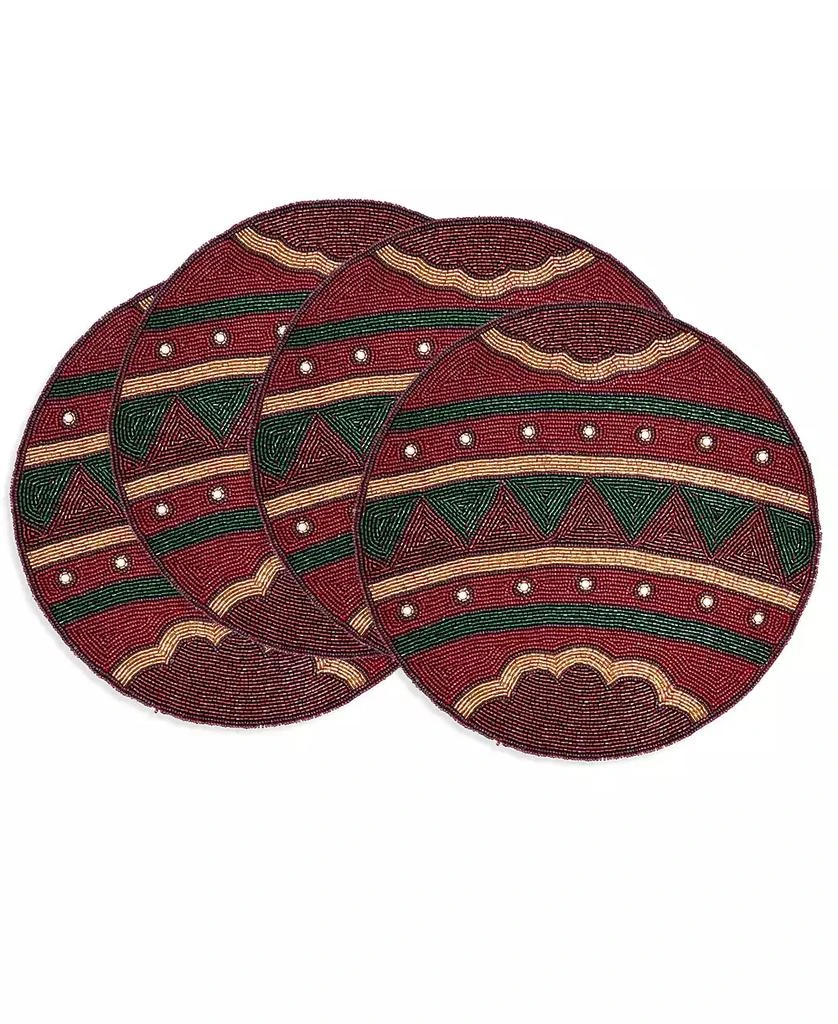 Saro Lifestyle Beaded Ornament Placemat, Set of 4