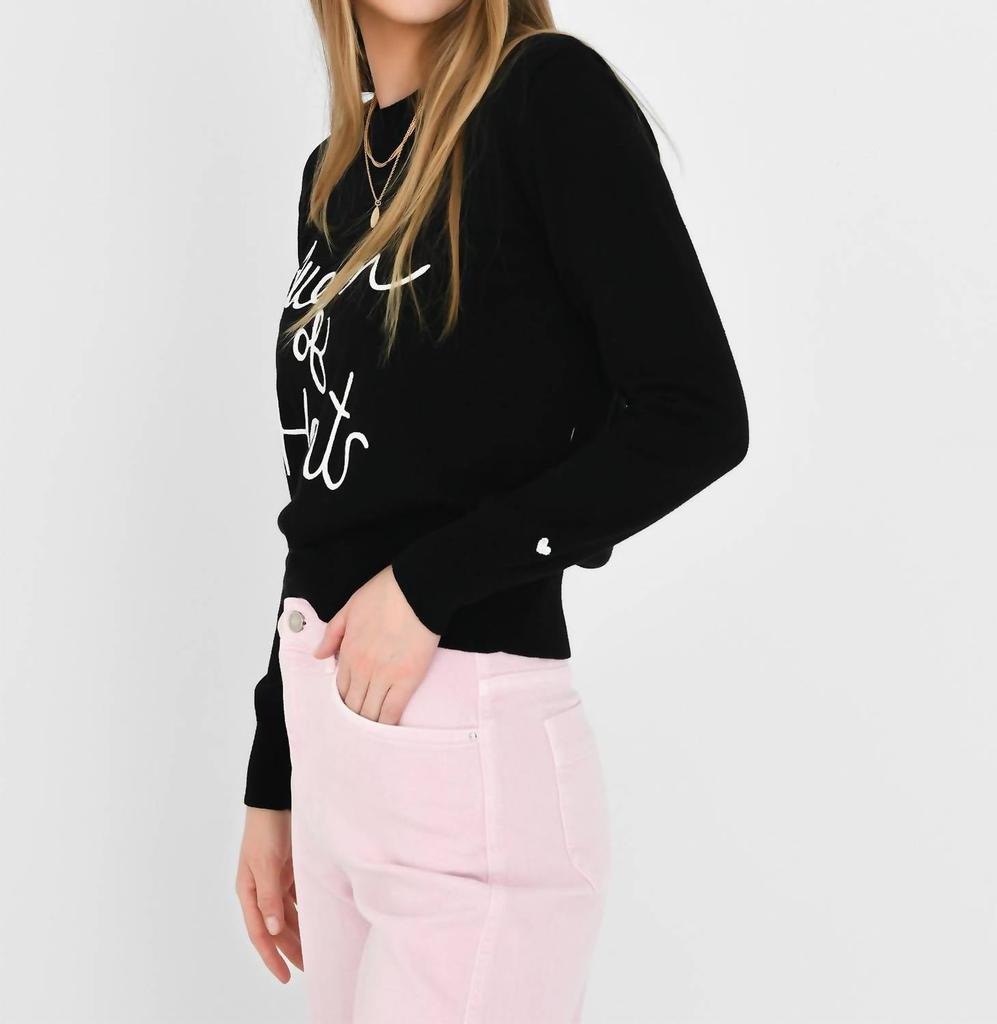 KERRI ROSENTHAL Charli Queen Of Hearts Sweater In Abyss