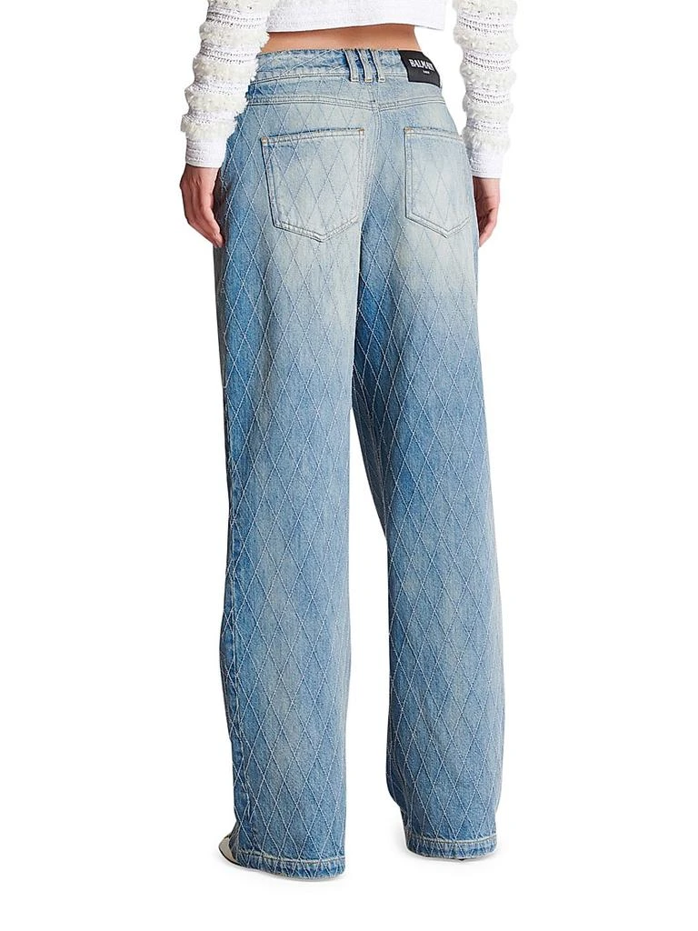 Balmain Quilted Straight-Leg Jeans 5